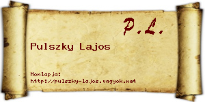 Pulszky Lajos névjegykártya